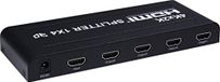 PremiumCord Zewnętrzny rozdzielacz HDMI, 4 porty HDMI 1.4A, czarny