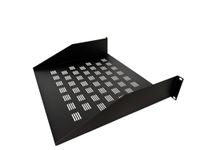 Infitronic - INRWL02STL 19 inch geventileerde plank rackkuip diepte 375 mm draagvermogen tot 20 kg zwart (2 HE)