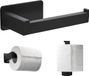 Unyqoos Porte-rouleau de toilette, sans perçage, adhésif, noir mat, acier inoxydable