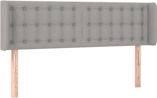 vidaXL Hoofdbord met randen 147x16x78/88 cm stof lichtgrijs