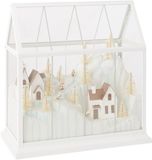 J-Line Ledkerstdorp - glas/synthetisch - wit/goud - large