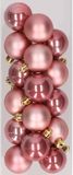 Decoris Kaemingk B.V. 16x stuks kunststof kerstballen velvet roze 4 cm