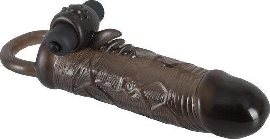 Rebel Geaderde Penis Sleeve ‘Slim en Comfort’ Large - Zwart