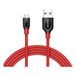 Anker Powerline+ USB A - Micro USB B, 1.8m, Zwart, Rood