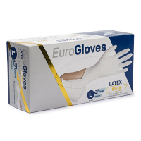 Euro Gloves Latex handschoen maat L gepoederd wit, 100 stuks)