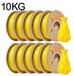 PETG filament pour imprimantes 3D - 1,75 mm de diamètre - bobine de 10 kg - tolérance de ±0,03 mm - adapté à l'impression 3D FDM - couleur : jaune