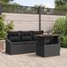 vidaXL Tuinbank - Set - 5-delig - Zwart - Polyrattan