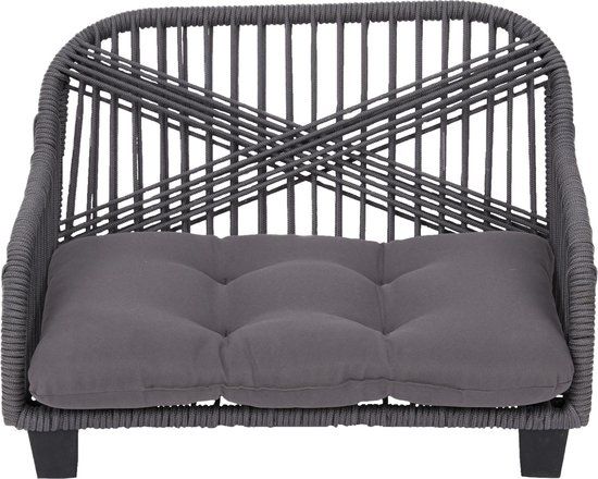 Teamson Pets Bed/Mand - Geweven Ontwerp - Verwijderbaar Wasbaar Kussen - Grij