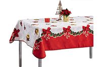 PROMO LINGE Kersttafelkleed met kerstman- of klokmotief - Vlekbestendig - Rond of rechthoekig