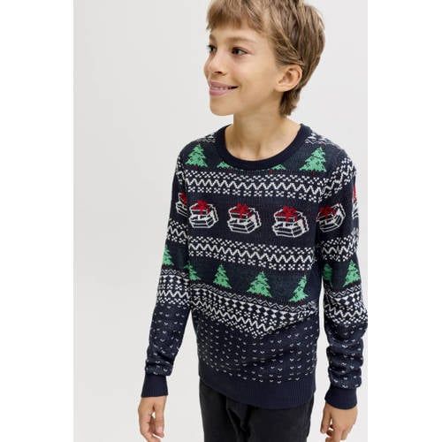 JACK&JONES Jongens Trui - Blauw - Acryl - Ronde hals - Lange mouw - Regular Fit