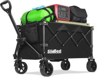Wan GmbH Chariot de festival à grandes roues - Brouette de jardin pliable de 100 L pour le camping et le pique-nique