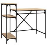 VidaXL Bureau met plank, Sonoma-eikenhout, 105x50x90 cm, houtvezel