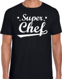 Bellatio Decorations Super chef t-shirt heren - zwart - katoen - maat M