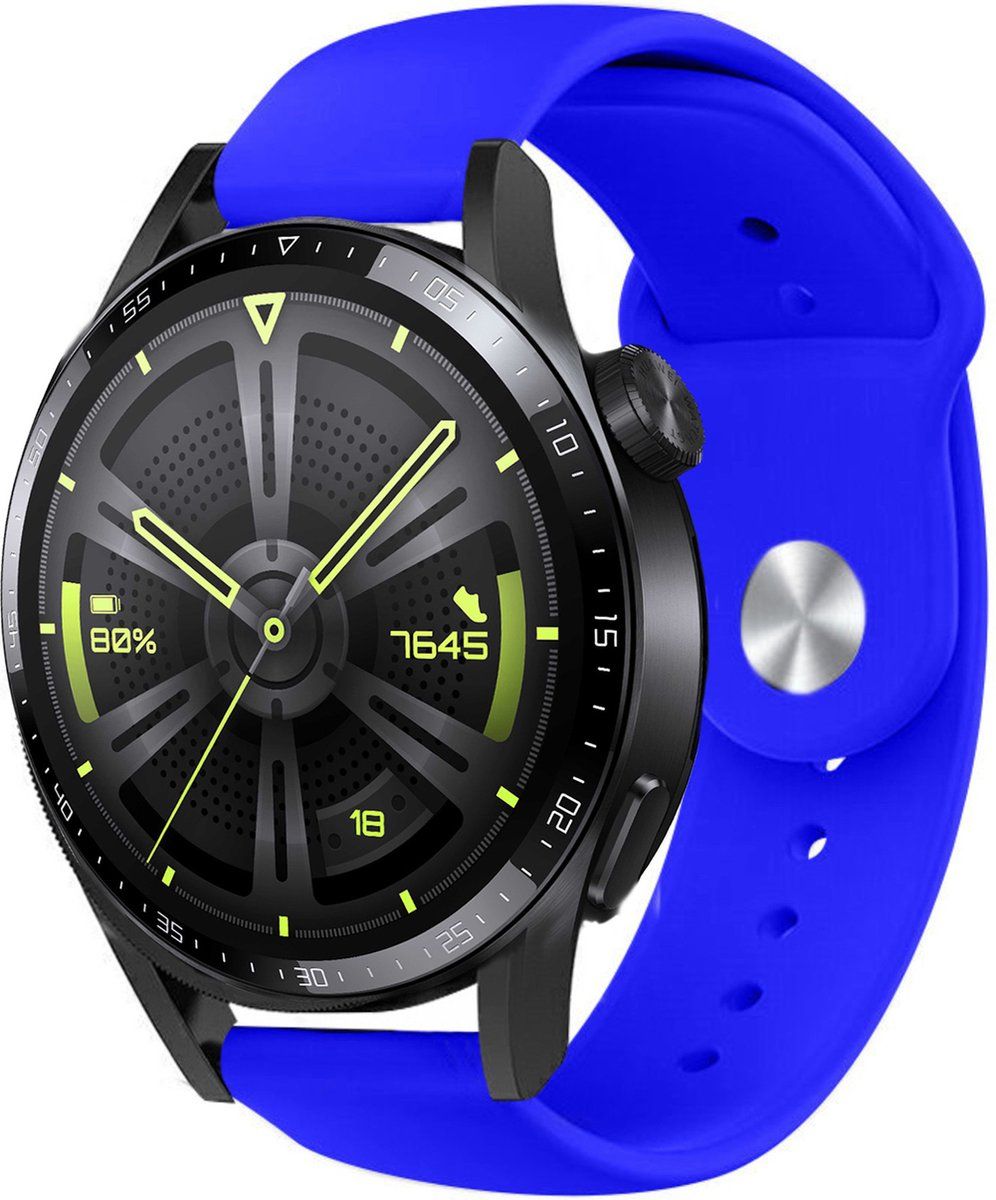Strap-it 46mm sportband - Blauw - Geschikt voor Huawei Watch GT 3 - 46mm