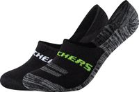Skechers 2PPK Mesh Ventilation Footies Socks SK44008-9997 Unisex Zwart Maat 35-38