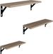 Merkloos / Sans marque Relaxdays Wandplank - set van 3 - lichtbruin