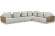 Coco Colorado Hoek Loungeset 4-delig Taupe-naturel-bruin