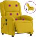 vidaXL Fauteuil de massage électrique réglable velours jaune