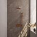 Brauer Copper Carving Thermostatische Regendoucheset Inbouw - Hoofddouche 20 cm - Gebogen Wandarm - Met Drukknoppen - Handdouche Staaf - Doucheslang - Geintegreerde Glijstang