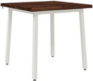 vidaXL Massief Acacia Hout Eettafel Donkerbruin en Wit 90 x 90 x 75 cm
