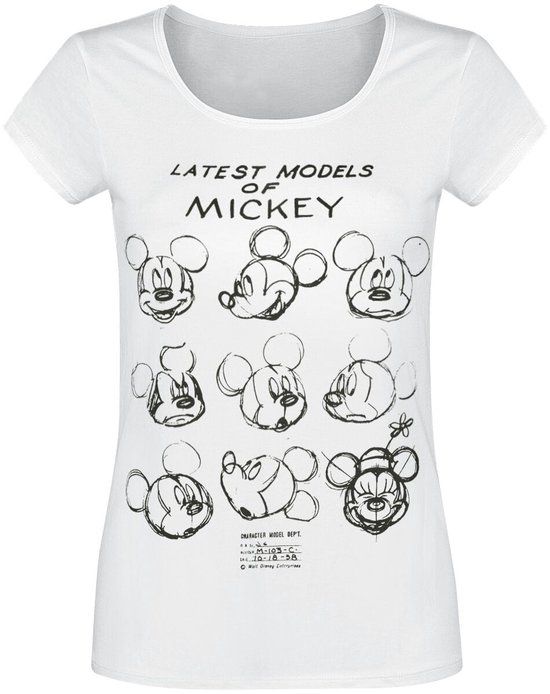 Mickey & Minnie Mouse Mickey Mouse Latest Models Of Mickey Dames T-shirt - wit - M