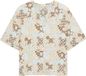 s.Oliver Chemisier Col en V Manches Courtes Viscose Imprimé floral Sable clair