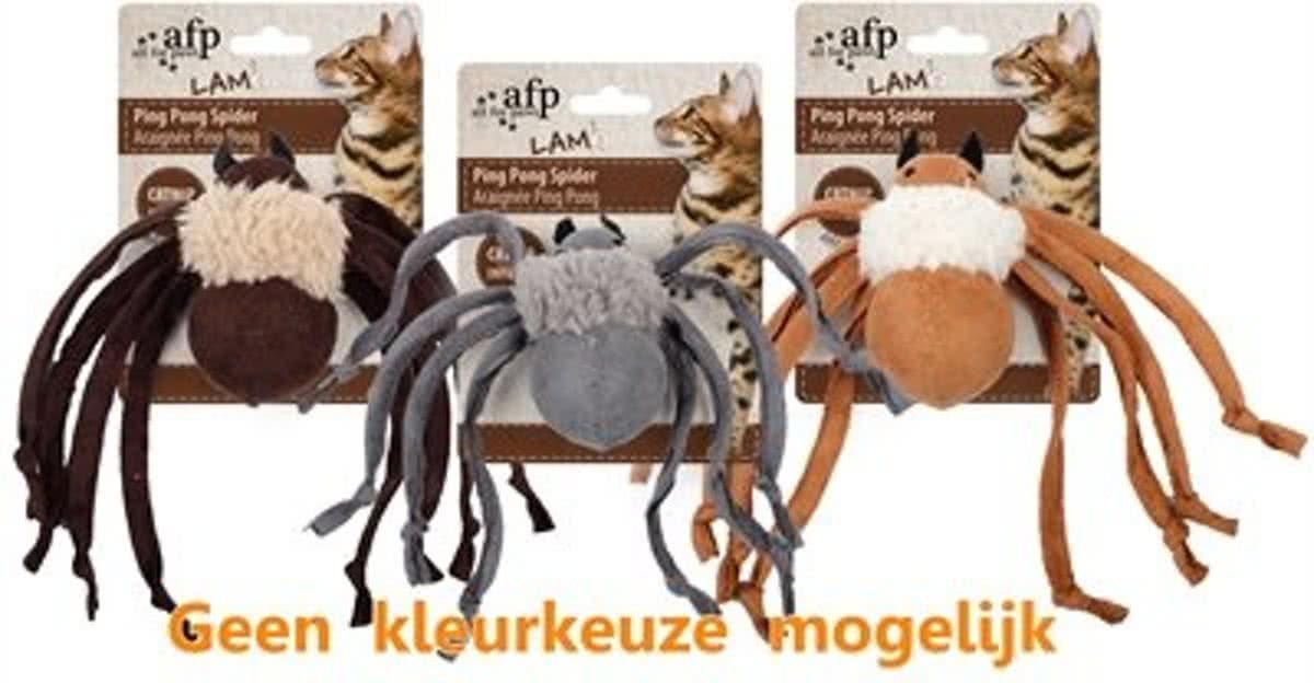 All For Paws AFP Lambswool-Ping Pong Spider - Cat Toy