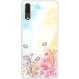 P20 Watercolor flowers bedrukt siliconen hoesje