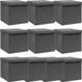 vidaXL Opbergboxen met deksel, 10 stuks, stof, grijs, 32x32x32 cm