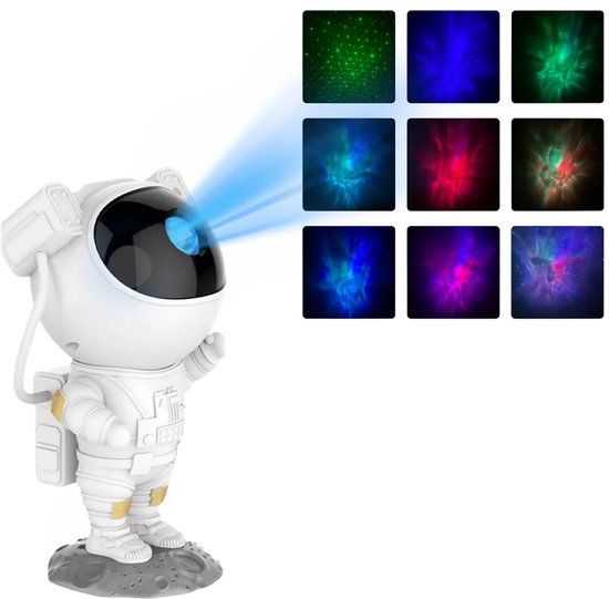 Denver Astronaut Galaxy Projector - Sterren projector - Sterrenhemel - Nachtlampje - Sterrenhemel Projector - Sterrenlamp - Timer - Afstandsbediening - 8 kleurcombinaties - FL34