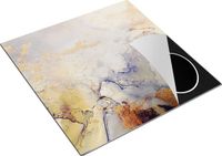 Chefcare Inductie Beschermer Abstracte Kunst - Zwart Grijs Goud - 78x78 cm