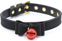 FETISH ADDICT Collar With Bow And Rattle 44 Cm Black/red