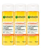 Garnier SkinActive Traitement liquide pour une peau uniforme, lisse et éclatante à la vitamine C, adapté aux peaux sensibles, formule végétalienne, 3 flacons de 120 ml
