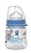 NIP Fles met brede hals met anti-koliek zuiger: babydrinkfles met Actiflex systeem, Made in Germany, BPA-vrij, siliconen, eenheidsmaat, zuiggat M-medium drinkstroom, 150 ml, jongen