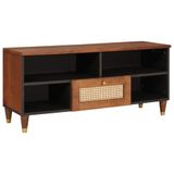 vidaXL TV-meubel Bruin 100 x 33,5 x 46 cm Massief Mangohout