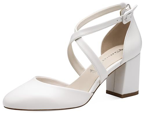 Tamaris Pumps dames vegan elegant, mat wit, 40 EU