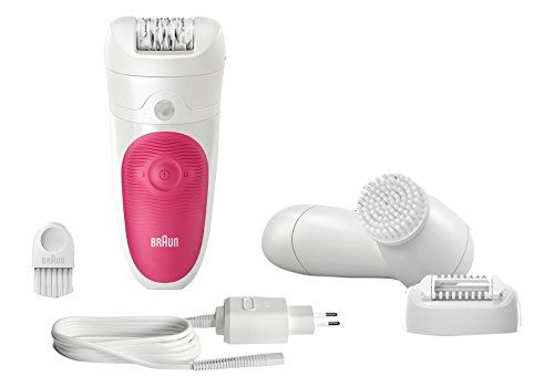 Braun Silk-épil Bibi-Edition Epilator (met gezichtsreinigingsborstel), wit/roze