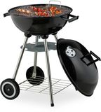 Relaxdays Kogelbarbecue - Ø 41 cm - Zwart/Zilver