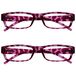 Leesbril Roze Schildpad Lichtgewicht Comfortabel Lezers Waarde 2 Stuks Ontwerper Stijl Mannen Vrouwen UVR2PK032PK +2,50