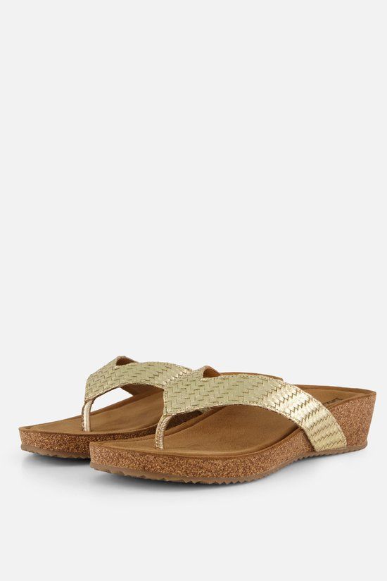 Lazamani Leia Dames Teenslippers Gold - Maat 37