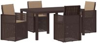 vidaXL Eettafel Set Bruin en Taupe PP
