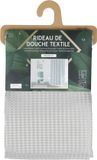 Urban Living Douchegordijn met ringen - steengrijs - polyester - 180 x 200 cm