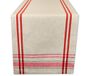 DII French Stripe Farmhouse Table Runner, 35x274 cm, Taupe/Red