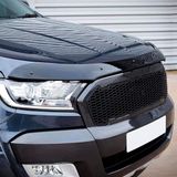 Oneway Motorkapbeschermer (steenslagcover) compatibel met Ford Ranger T7/T8 2015-2022 - Glanzend zwart