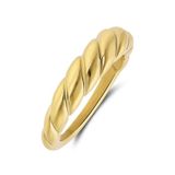 Lucardi Dames Stalen goldplated ring draai 5,5mm
