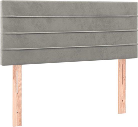 vidaXL Hoofdbord - 90x5x78/88 cm - fluweel - lichtgrijs