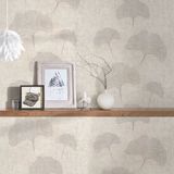 A.S. Création GINGKO BLAD BEHANG | Modern - beige zilver - Borneo