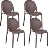 Beliani BRUGNELLO - Set van 4 tuinstoelen - Bruin - Kunststof