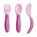 MAM Baby's Cutlery ZEDMM331F bestekset met vork, lepel en mes, 6 maanden, Roze