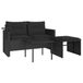 vidaXL Loungeset met kussens, polyrotan, zwart